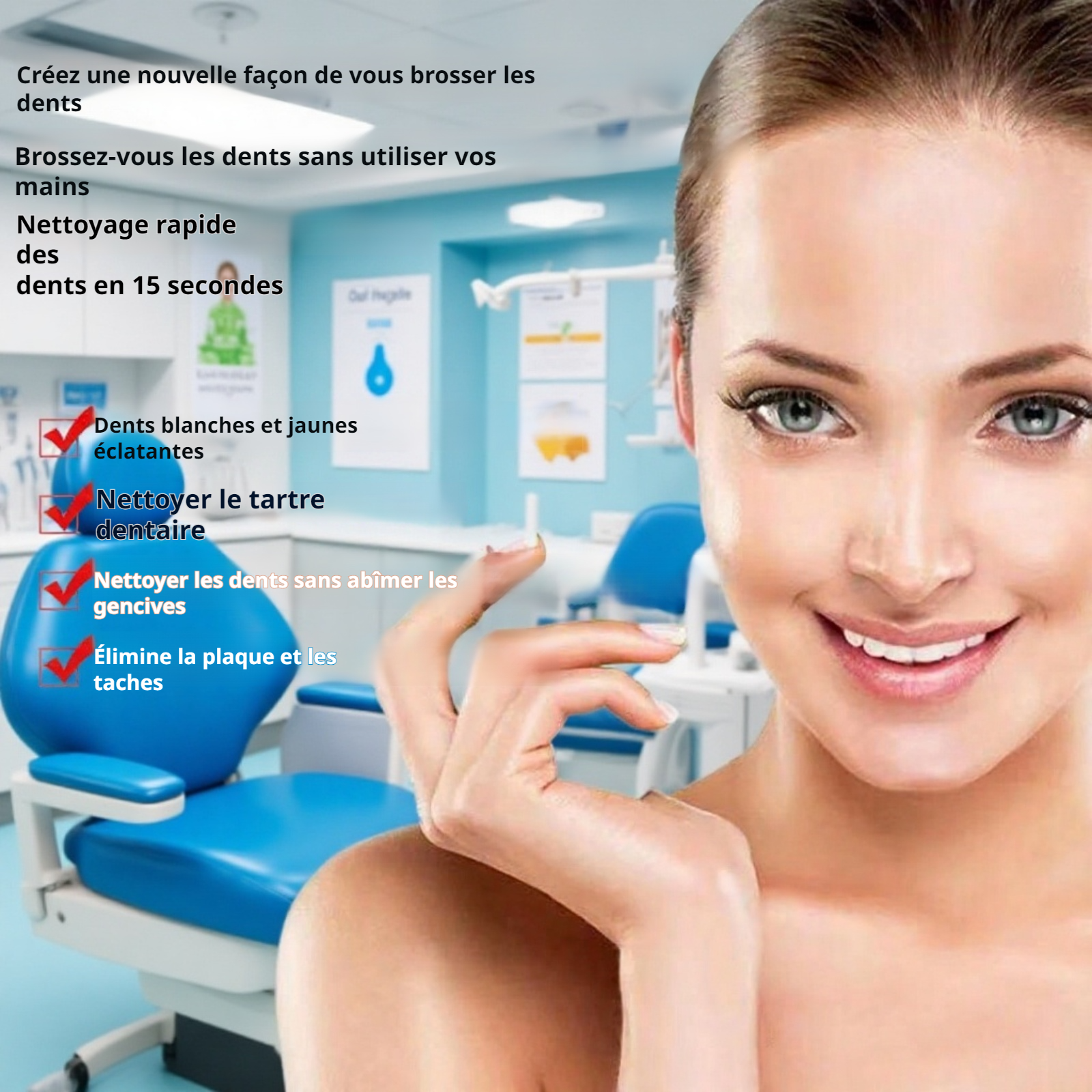 Appareil de nettoyage dentaire à ultrasons intelligent à lumière froide