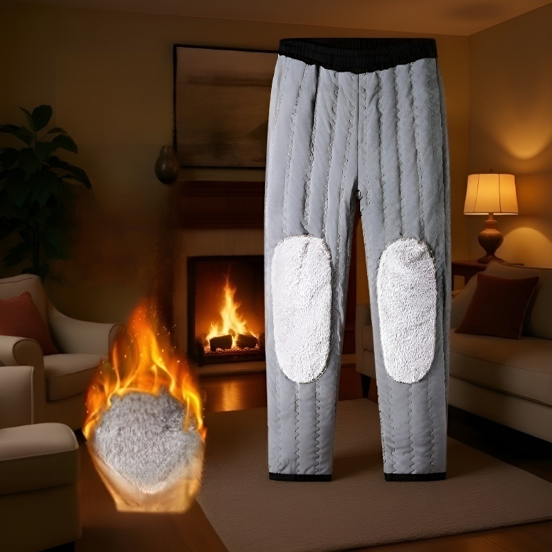 冬用フリース裏地付き厚手防風コットンパンツ。あらゆる年齢層に適しています。