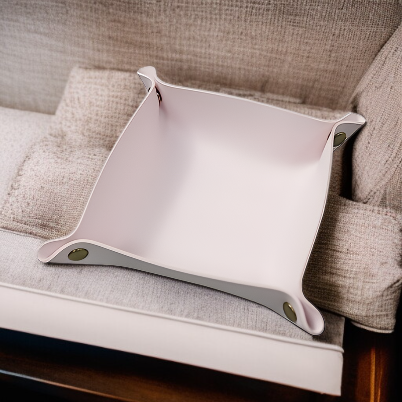 Severský kožený úložný box – Stolní úložný tác z PU kůže na šperky, kosmetiku a klíče