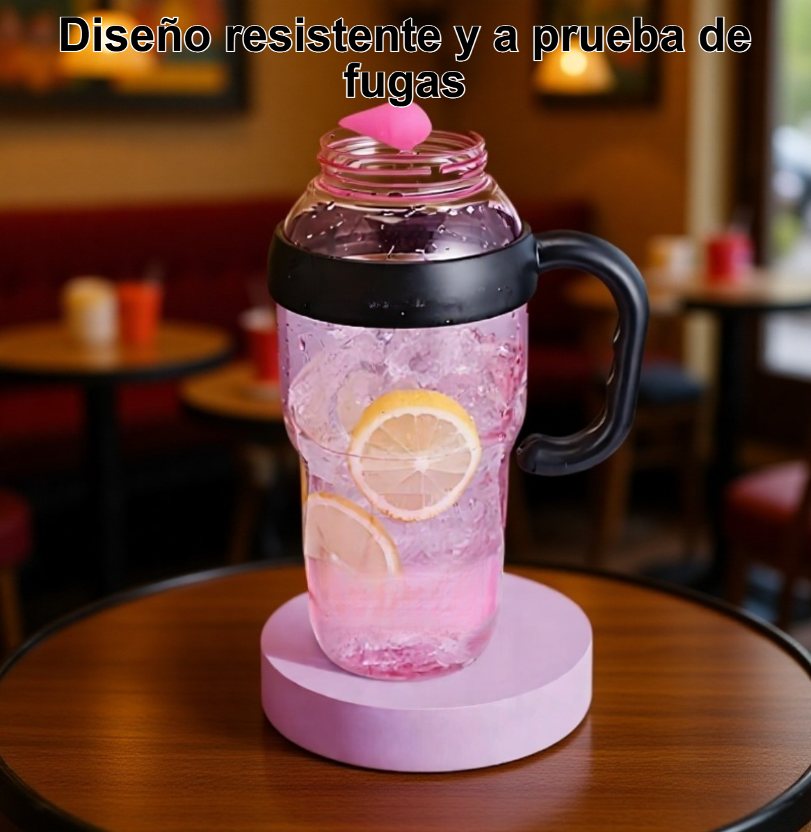 Botella de agua con pajita y gran capacidad