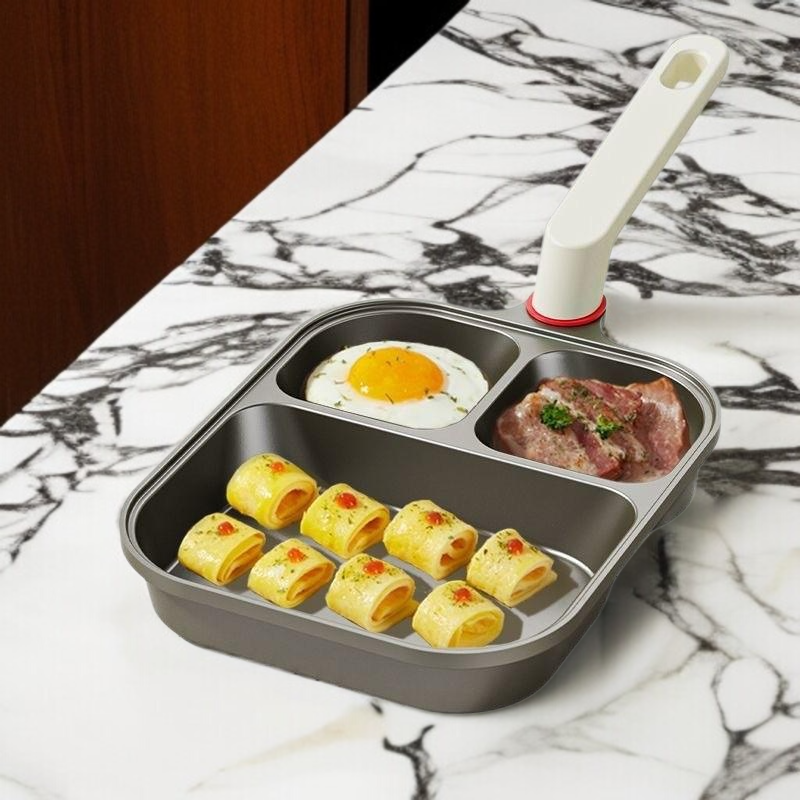 チタンと金の三重一の朝食鍋はフライパンにくっつかない