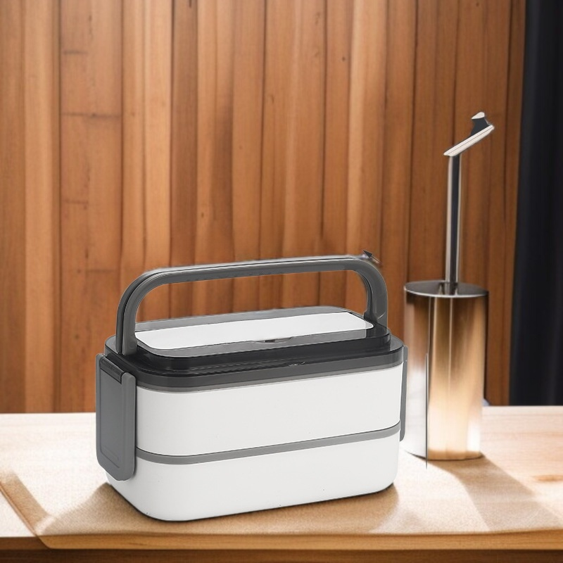 雙層帶勺子保溫飯盒