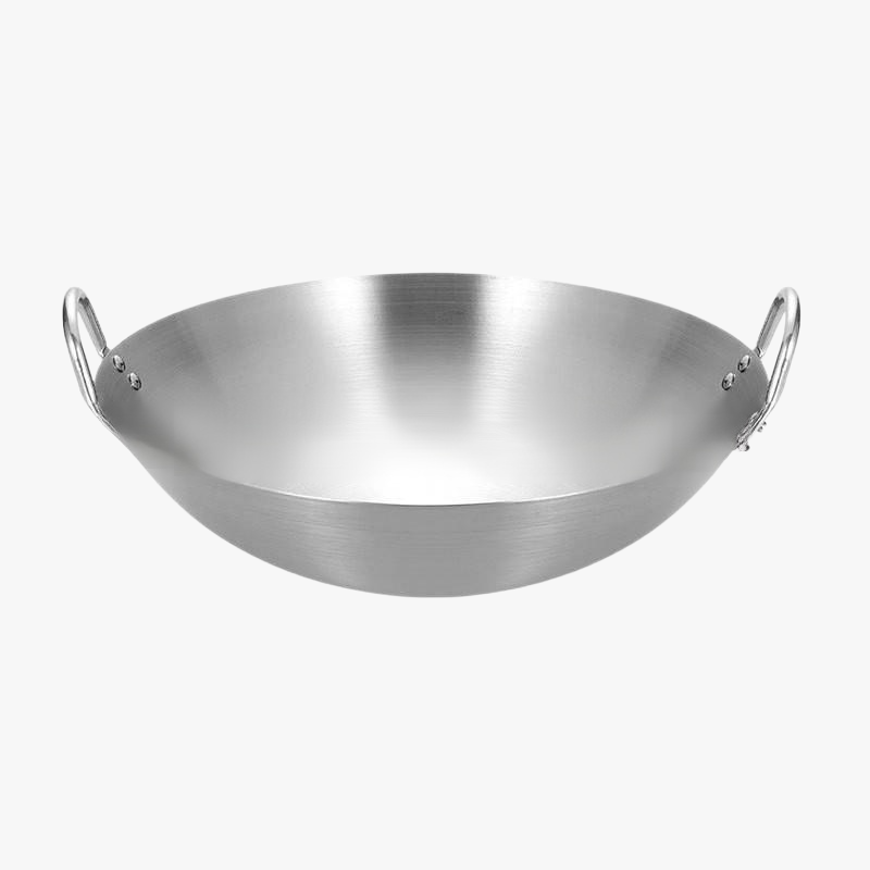 Restaurant Thick Stainless Steel Double Ear Large Frying Pan