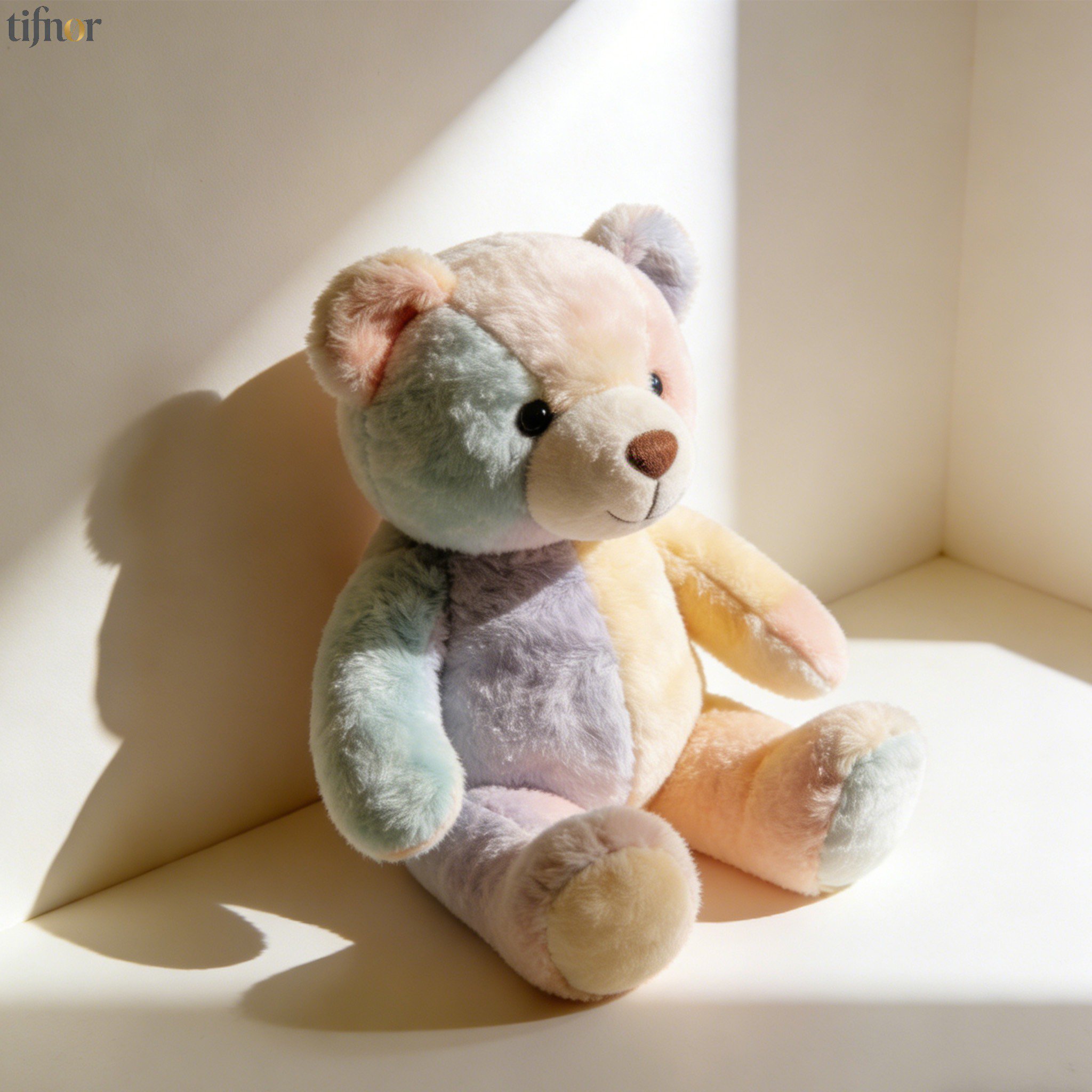 ふわふわのぬいぐるみのクマ正面画像