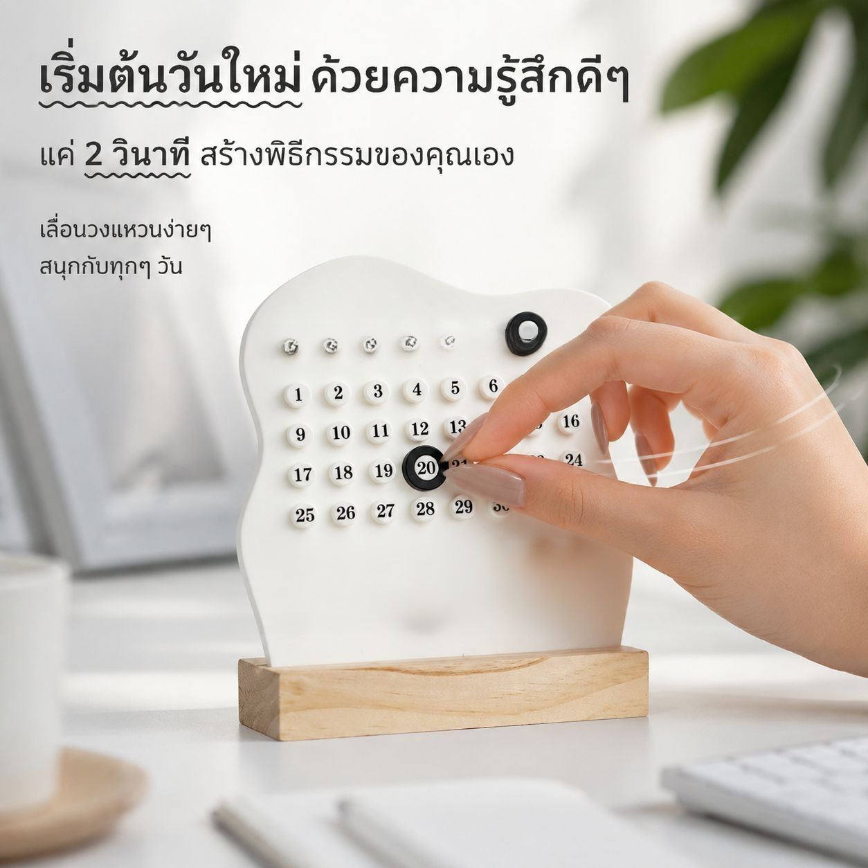 ปฏิทินตั้งโต๊ะปี 2025 ดีไซน์แหวนสร้างสรรค์