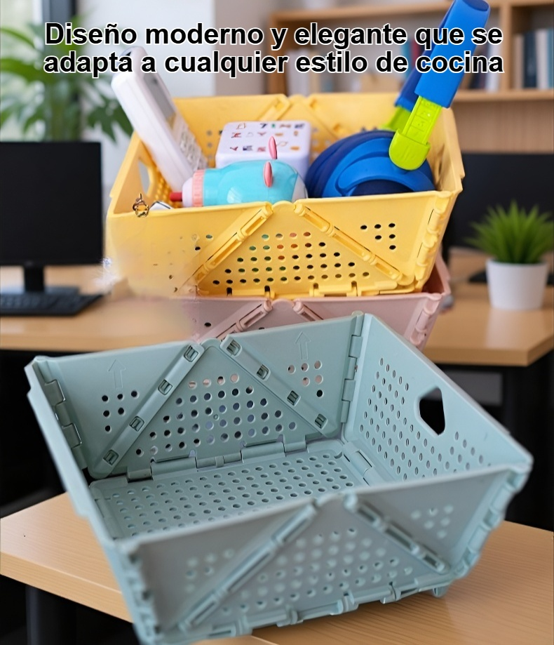 Cesta para guardar platos en cocina moderna