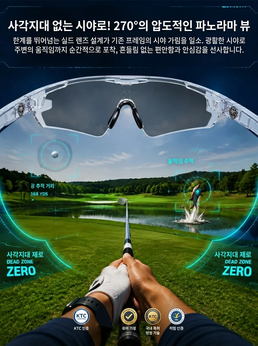 【골프낚시 필수】자동 변색 모션 방풍 고글
