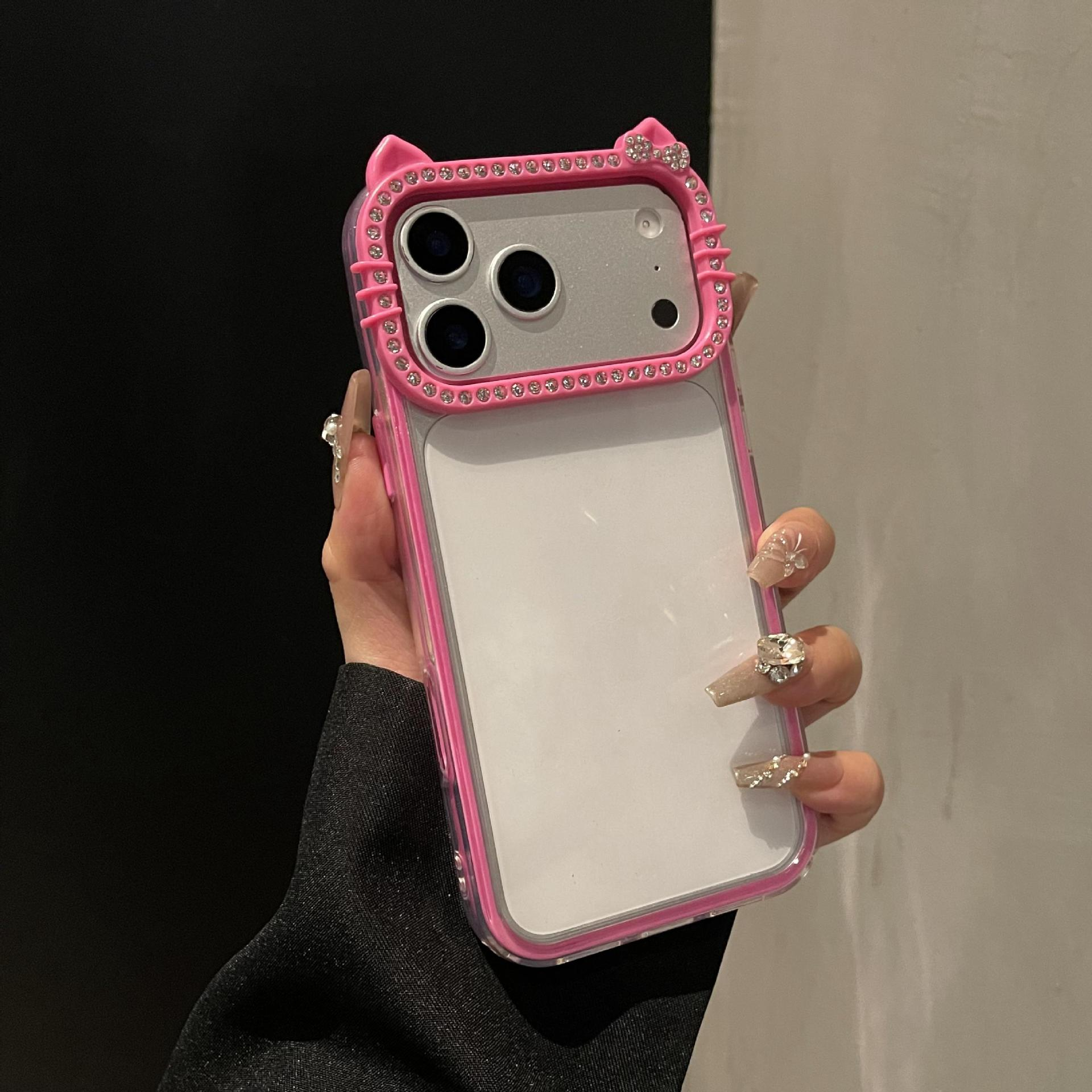 귀여운 고양이 귀 투명 아이폰 케이스