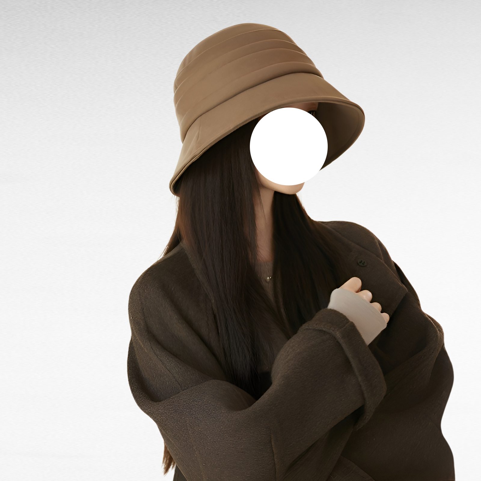 가을 겨울 여성 버킷햇, 얼굴 작아 보이는 대두 사이즈, 노메이크업 스타일