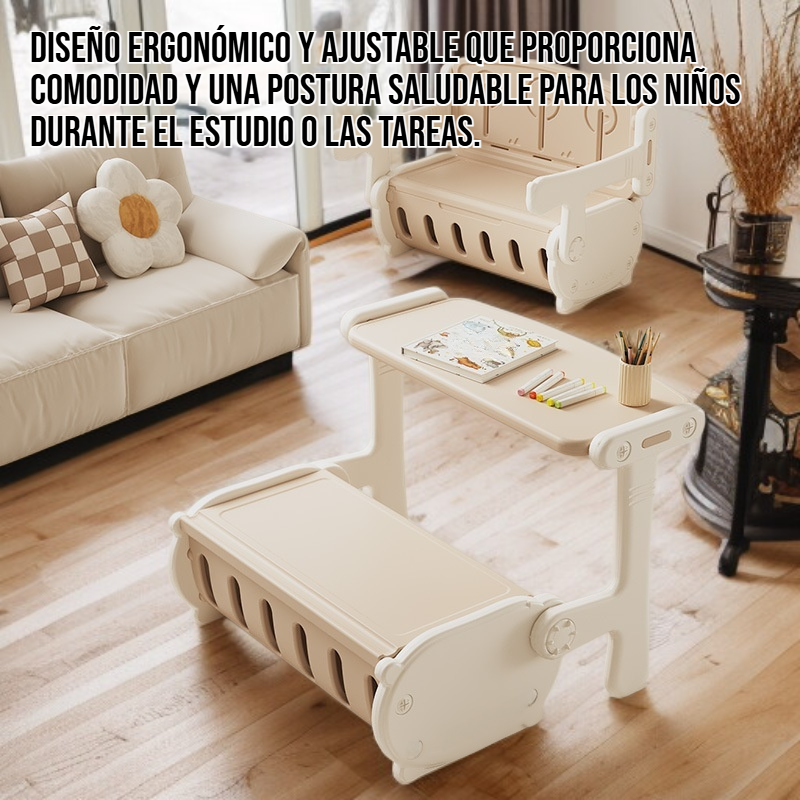 Conjunto de escritorio y silla de estudio plegable multifuncional para niños