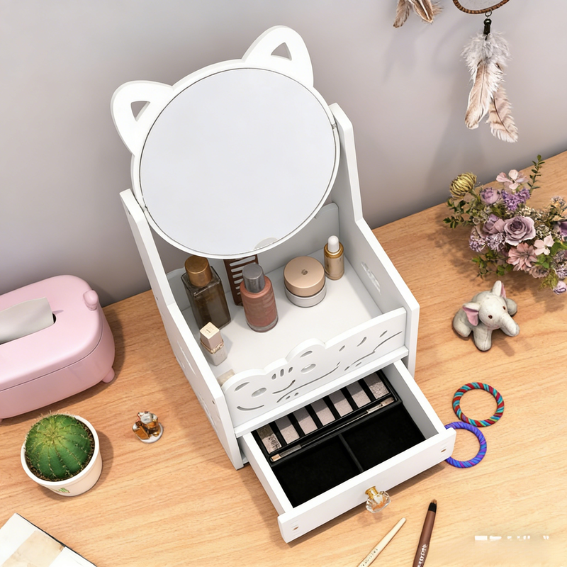 多機能メイクミラー収納ボックス