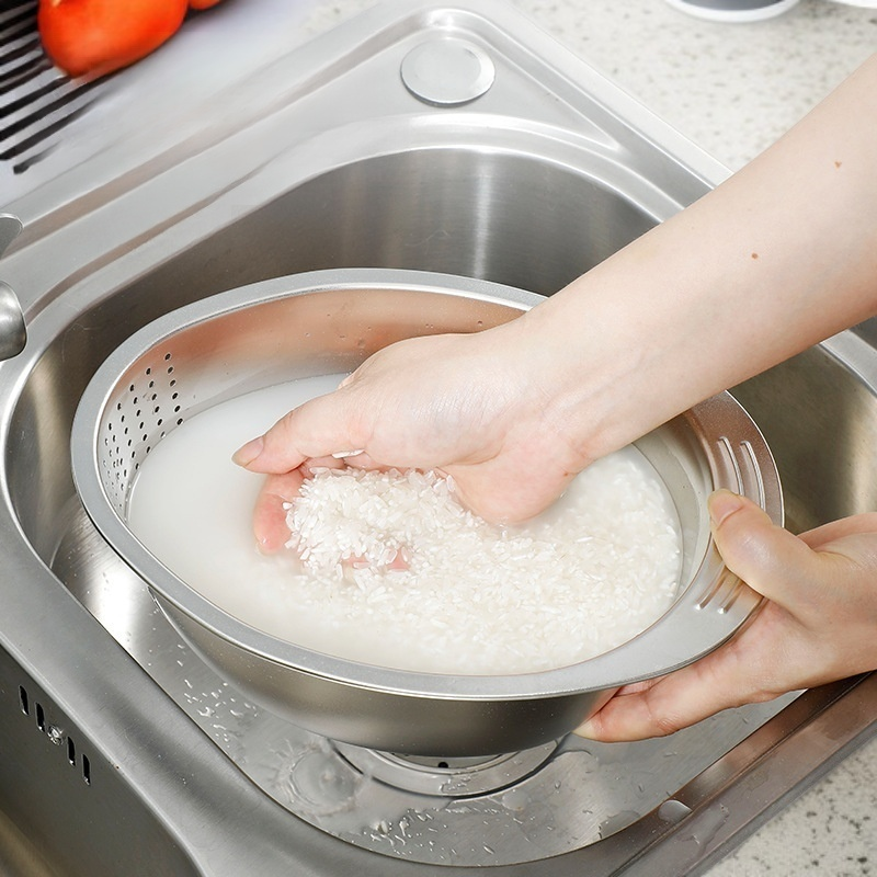 주방 가정용 쌀이 새지 않는 세척 대야 야채 바구니 과일 세척기