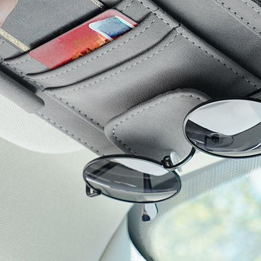 Multifunktionale Sonnenblende Auto Aufbewahrungstasche Leder Karten- und Brillenhalter