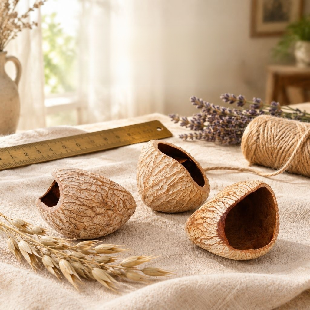 Natural Nut Shell Rattle DIY Craft Material Bean Pod Doll Wind Chime Pendant