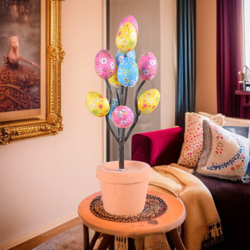 Osterdekoration Künstliche Mini-Eier im Cartoon-Stil für den Schreibtisch