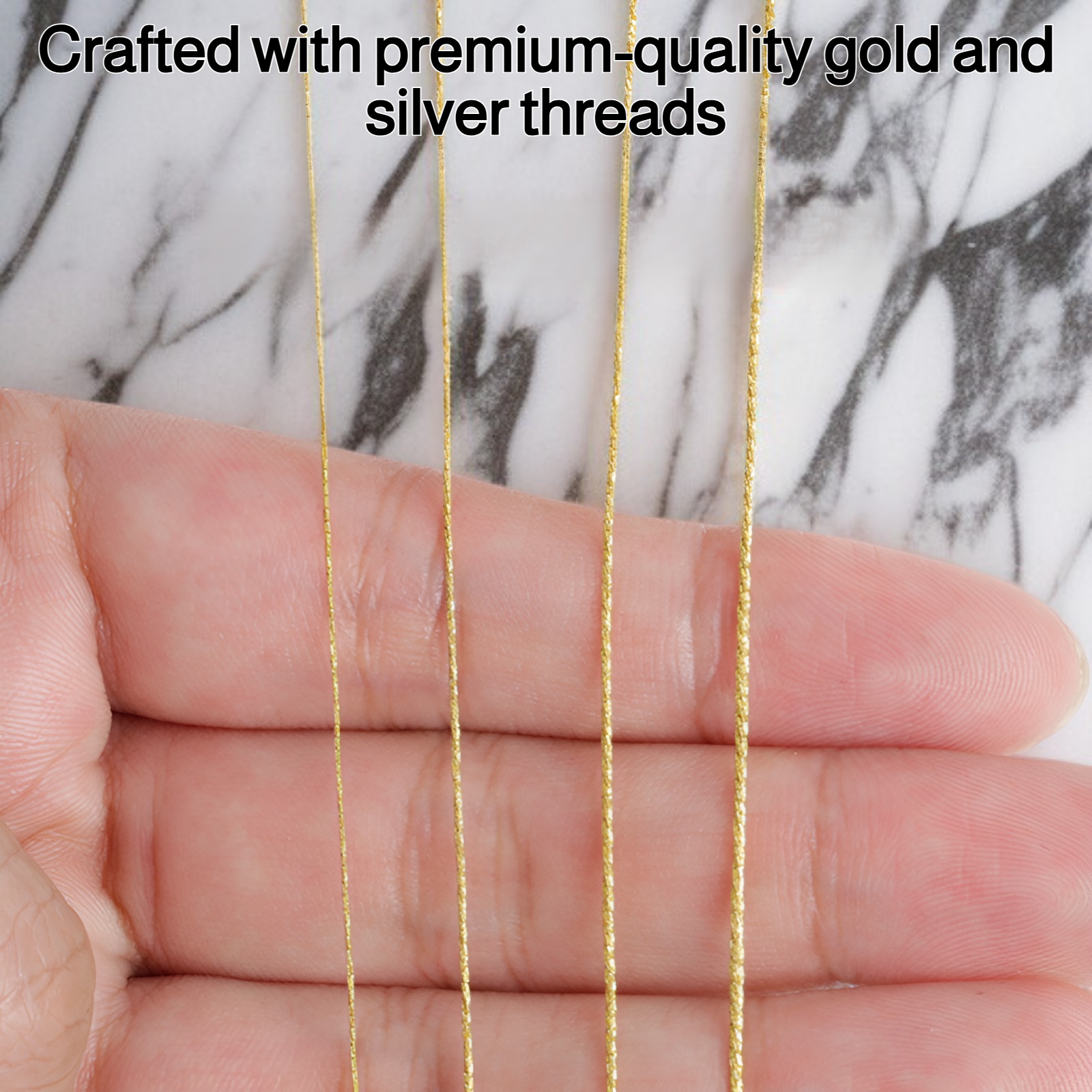 Large curls of gold and silver thread