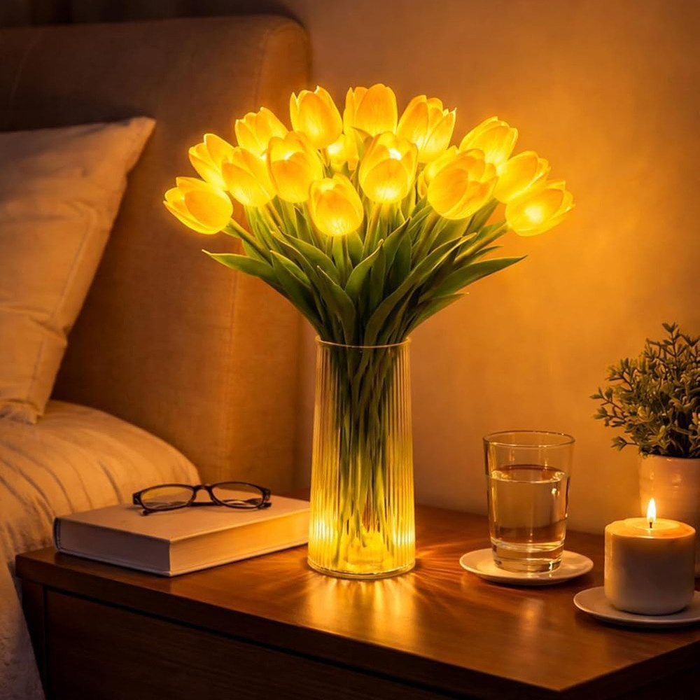 家庭用チューリップナイトライト、ミックスカラー発光ブーケ、撮影用デコレーション小道具