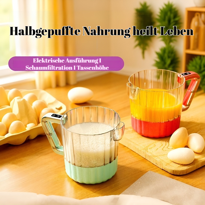 Automatischer Schneebesen mit Pressmechanismus, Rührbecher, lebensmittelecht