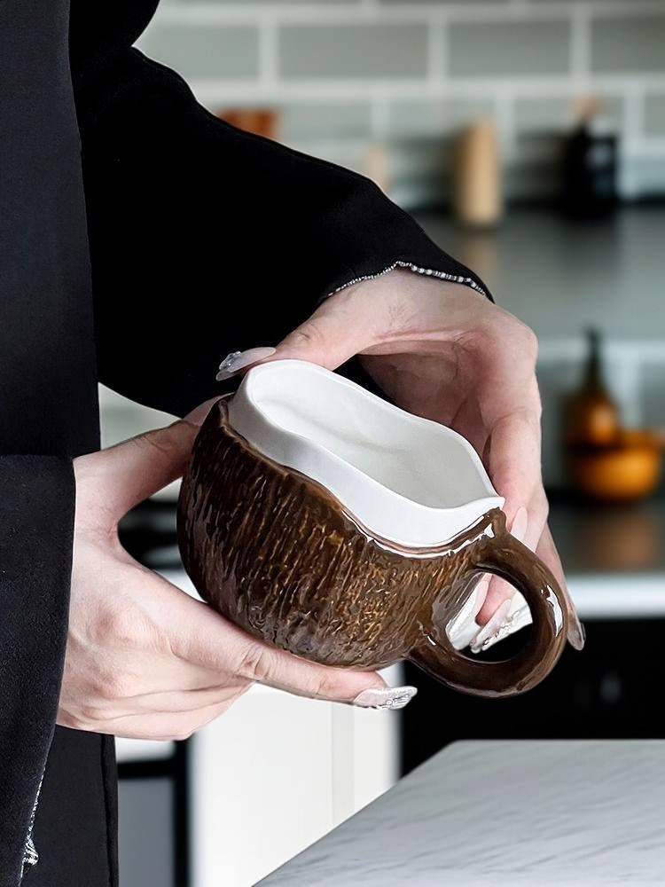 Niche home ceramic water cup in coconut white