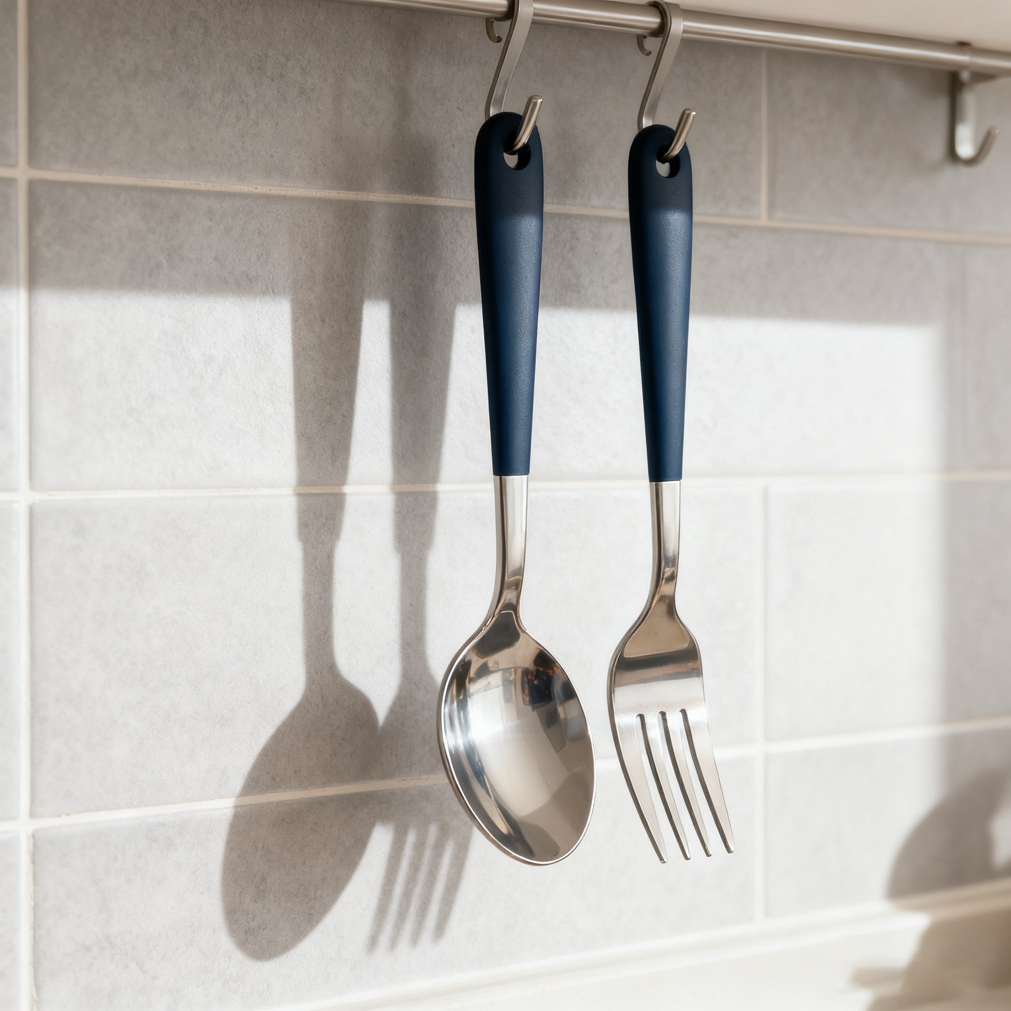 Dunkelblauer Löffel Set aus drei Stück