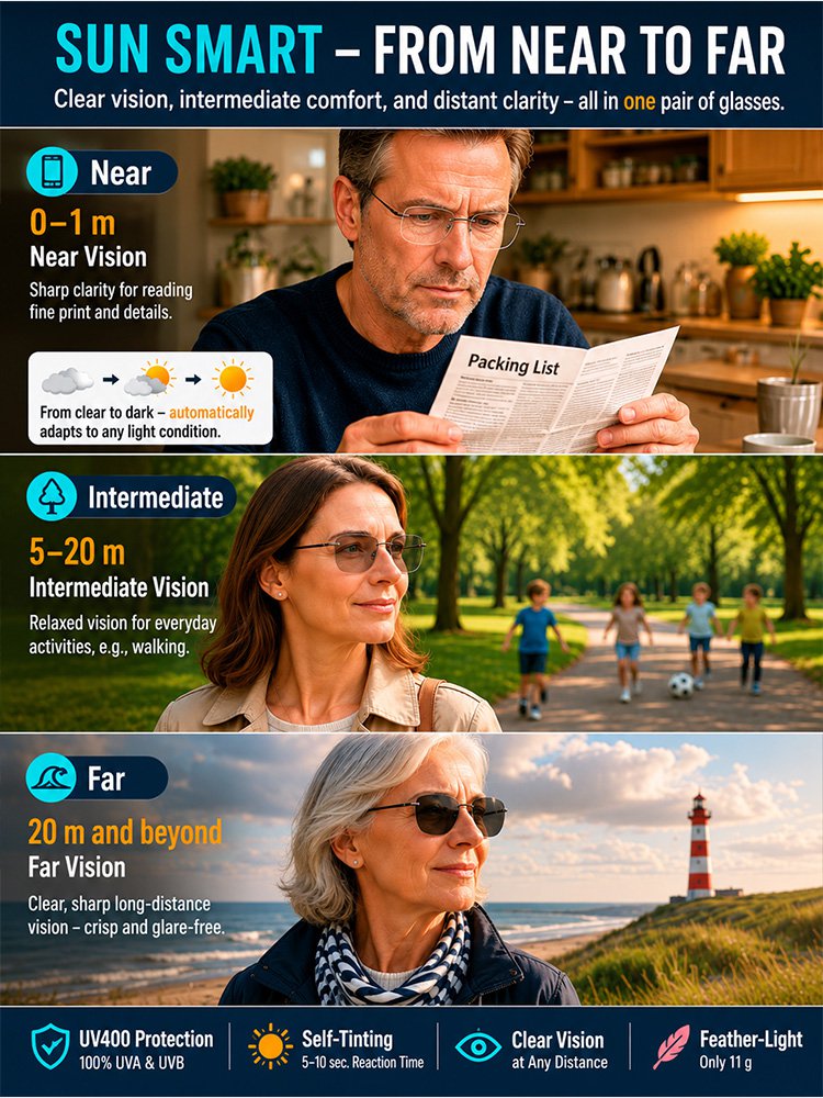 Designer & Doctor Edition Ultra-light Photochromic Reading Glasses