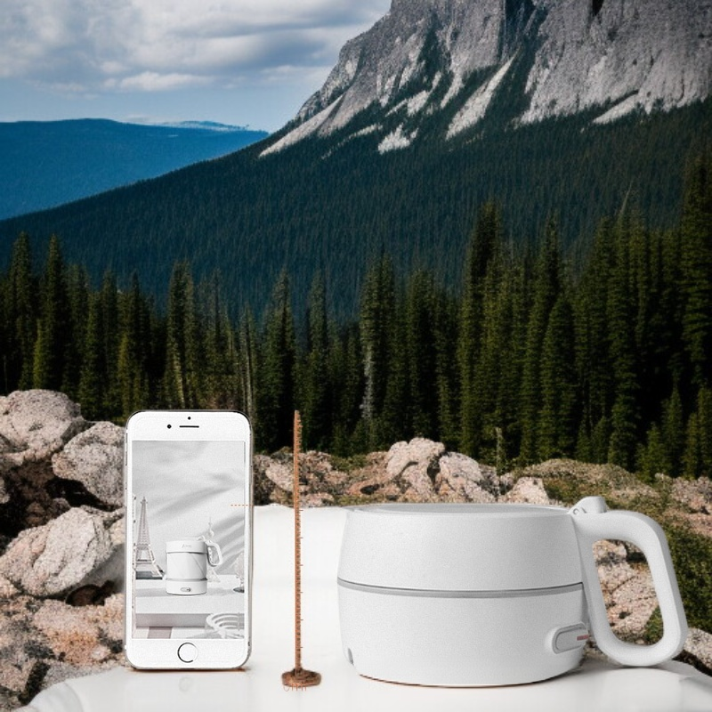 غلاية كهربائية سيليكون قابلة للطي للسفر والاستخدام الخارجي والمنزلي