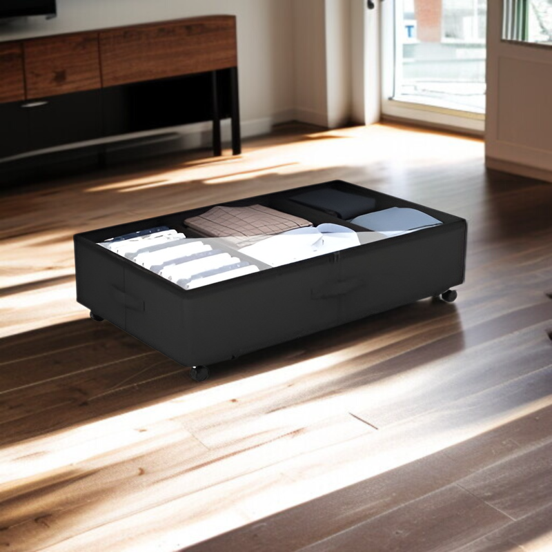 침대 밑 수납함 바퀴 달린 옥스포드 수납함 담요 의류 침대 밑 수납함