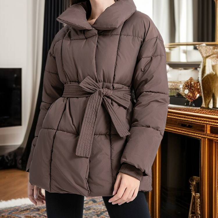 여성 하프 패딩 아우터 허리 여리여리 도톰 패딩 박시 패딩