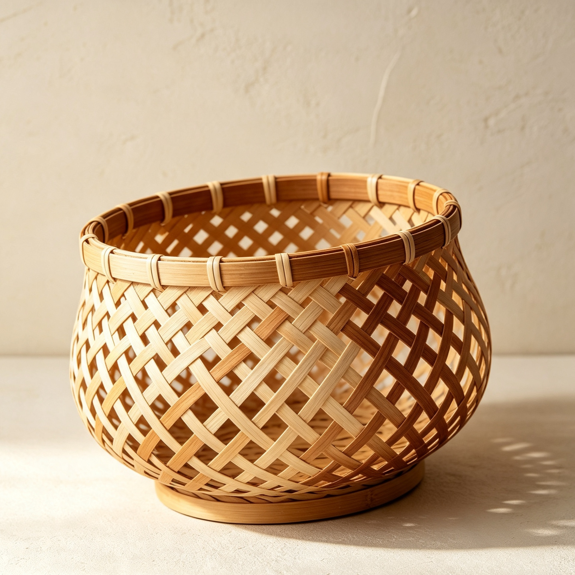 Bamboo woven storage baskets (3 pieces)