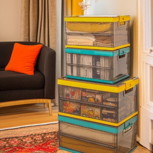 접이식 수납함 투명 정리함 수납함 의류 완구 서적 북 수납함