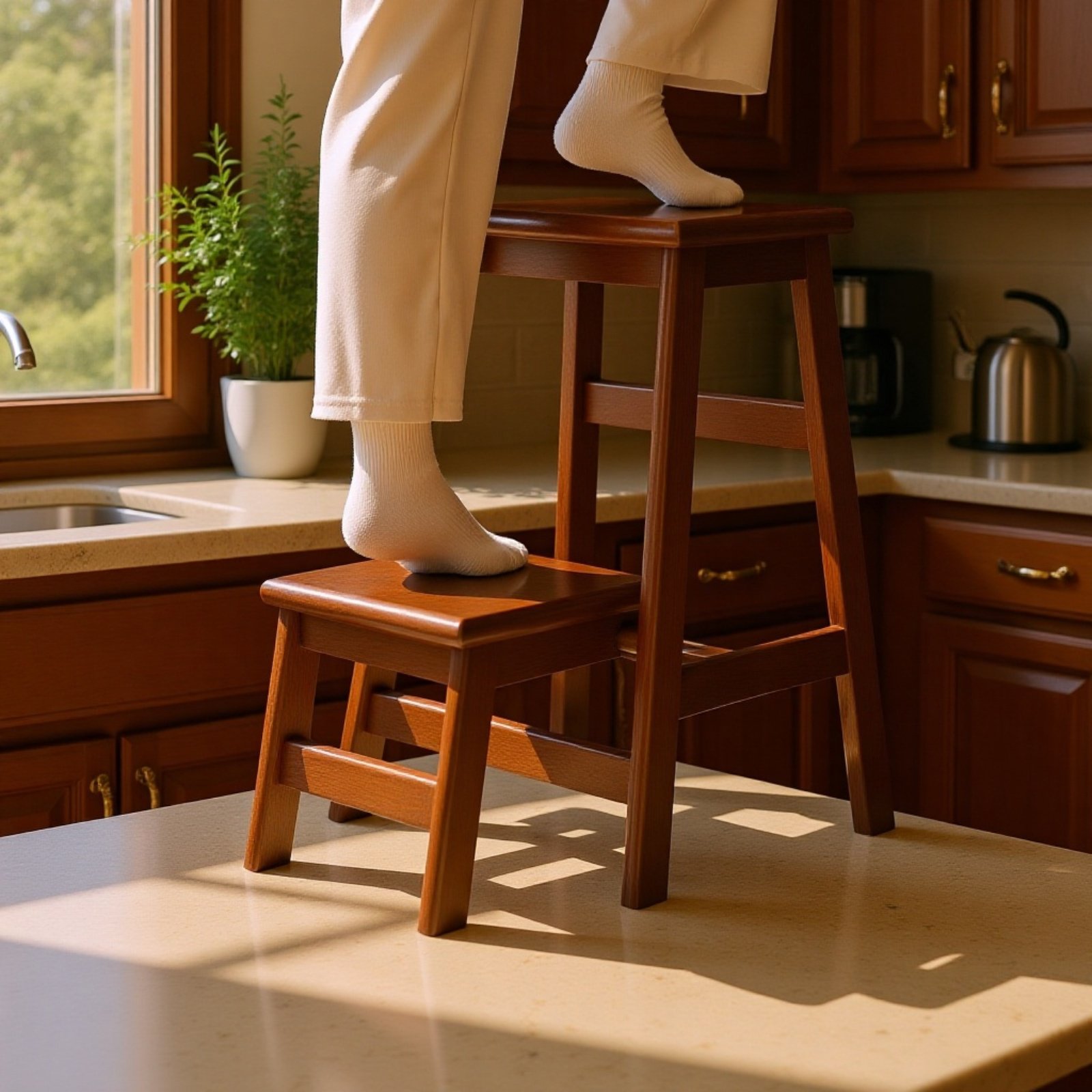 デュアル目的階段チェアの側面ビュー