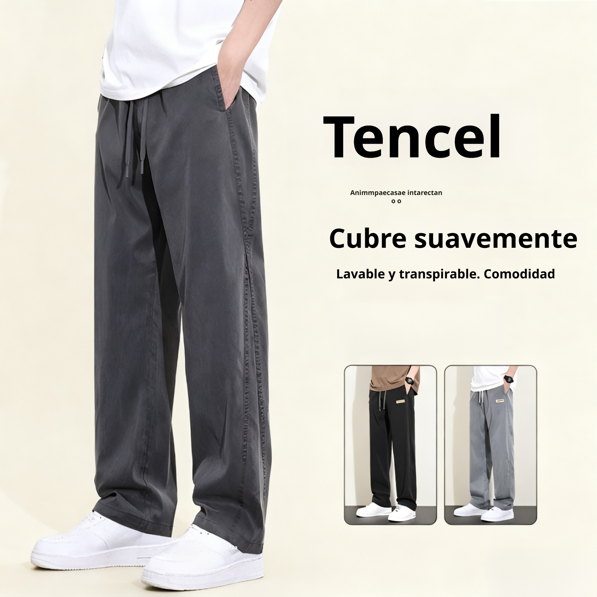 Detalle de tejido Tencel en vaqueros de verano para hombre