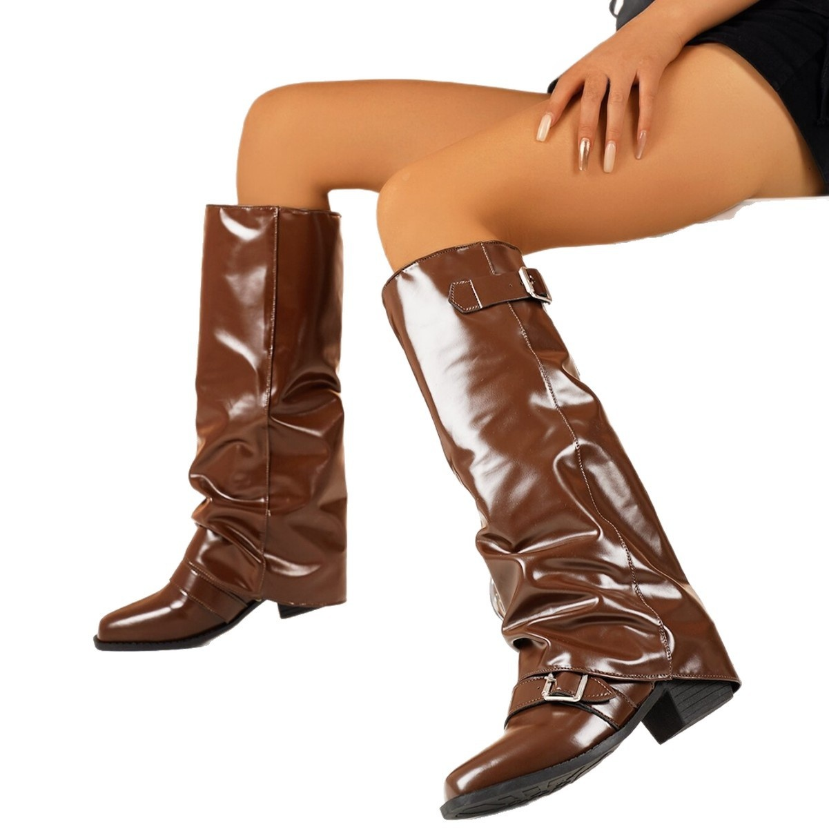 Trägliche Lederschnalle Mid-Calf Martin Boots