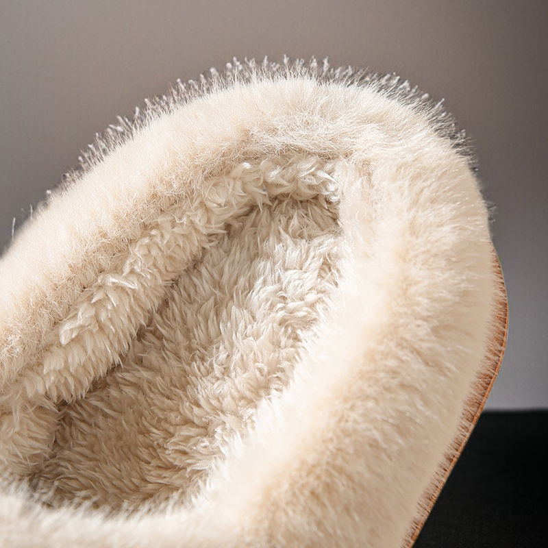 滑り止め厚底ウール保温綿スリッパ