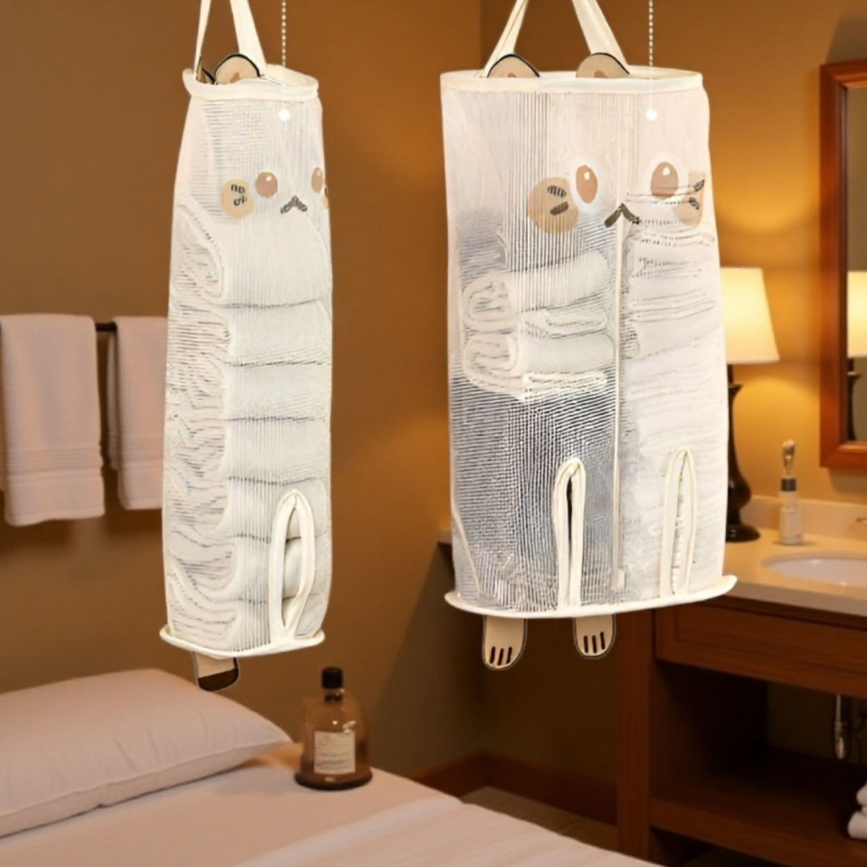 Detailansicht der Netzstoff-Aufbewahrungstasche