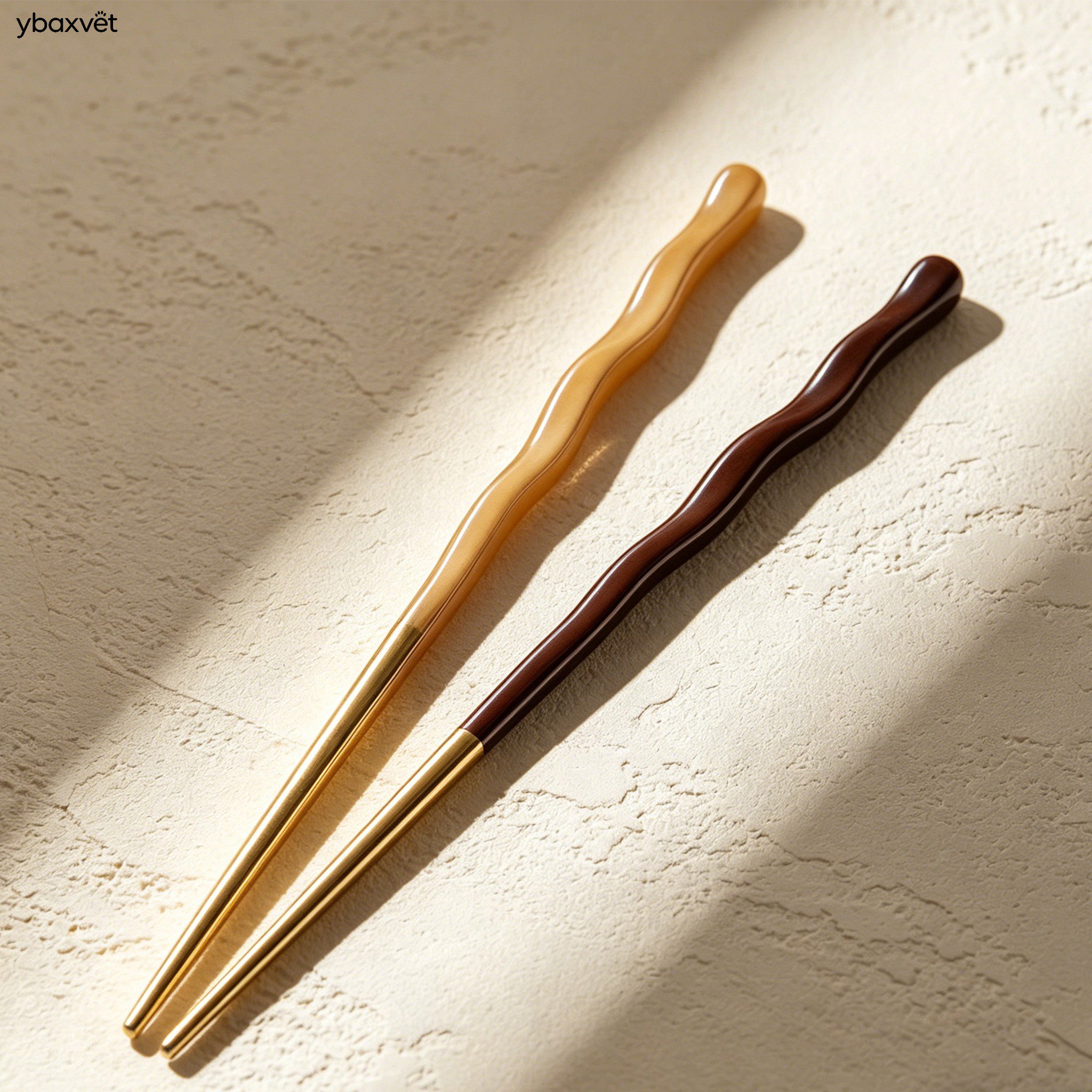 Wave-shaped chopsticks set of 10 pairs