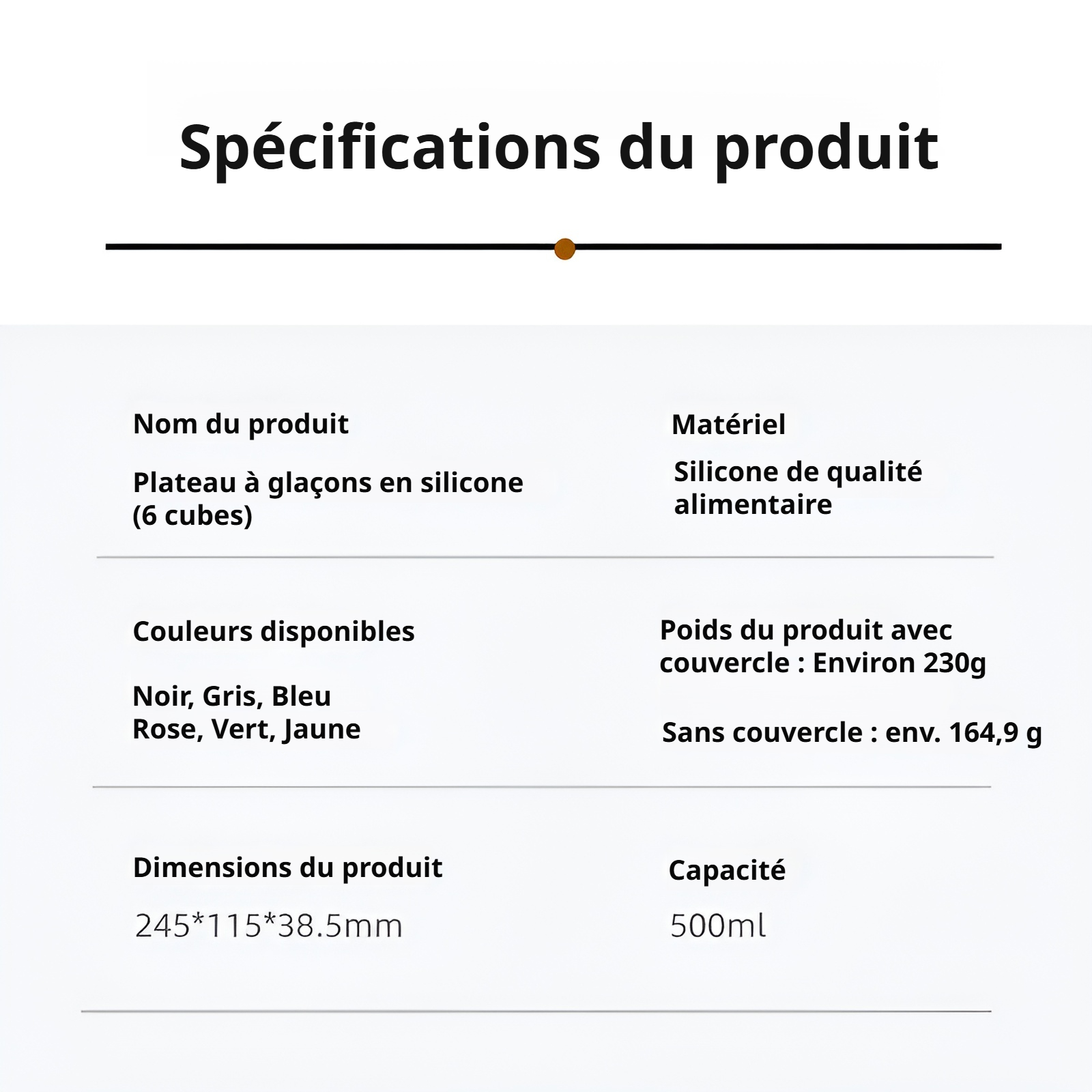 Moule à glaçons longue barre avec couvercle pour usage domestique, congélation rapide