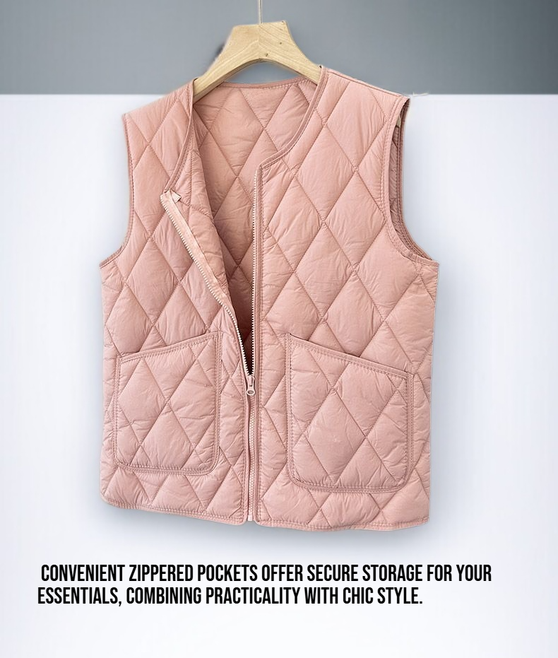 Women's down cotton vest styled for autumn fashion