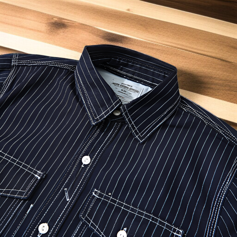 インディゴウエスタンシャツ、ストライプシャツ、アメリカーナデニムワークシャツ