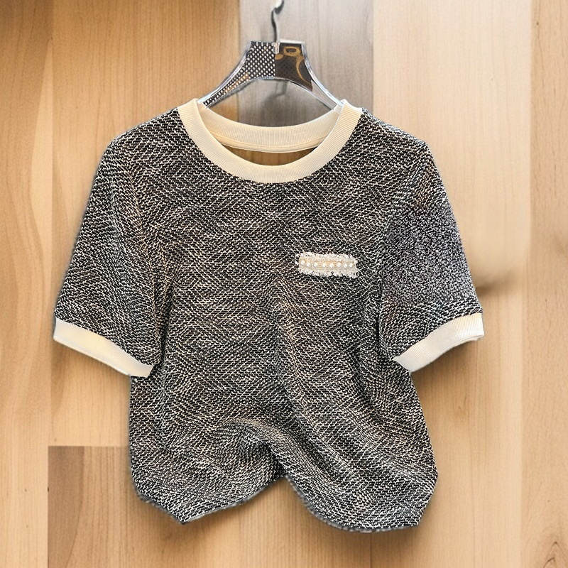 アイスシルク 半袖 レディース ピンク トップス 半袖 ニットTシャツ アイスシルク Tシャツ