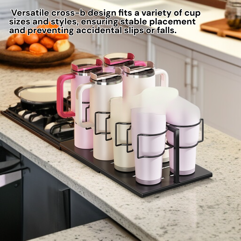 Carbon Steel Sliding Cup Rack, Multi-capacity Storage Rack (Stanley Style)