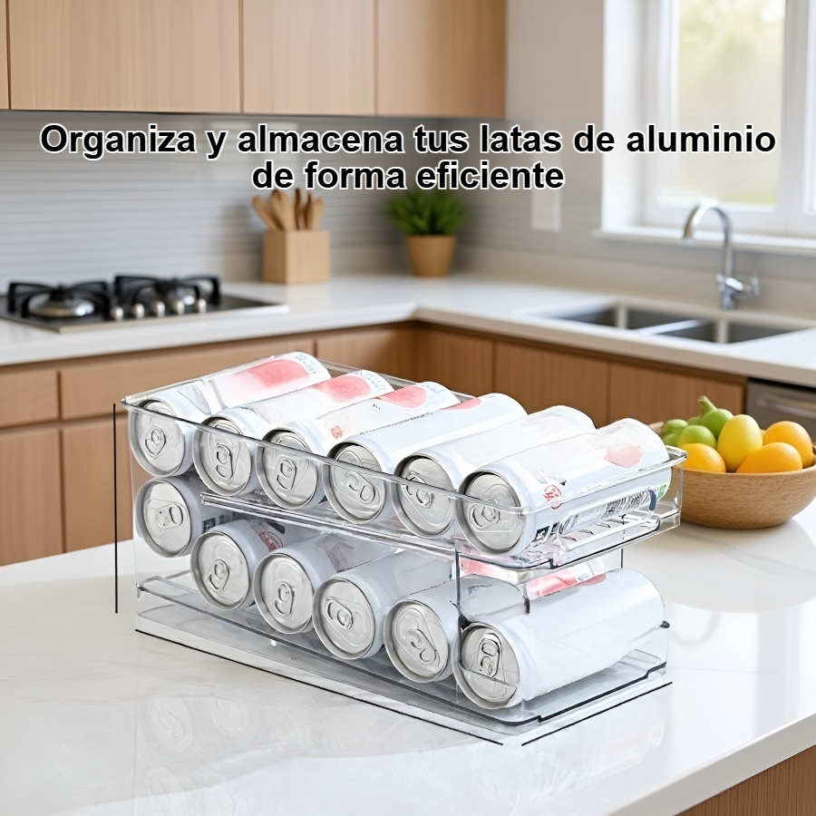 Estante de almacenamiento de latas de aluminio