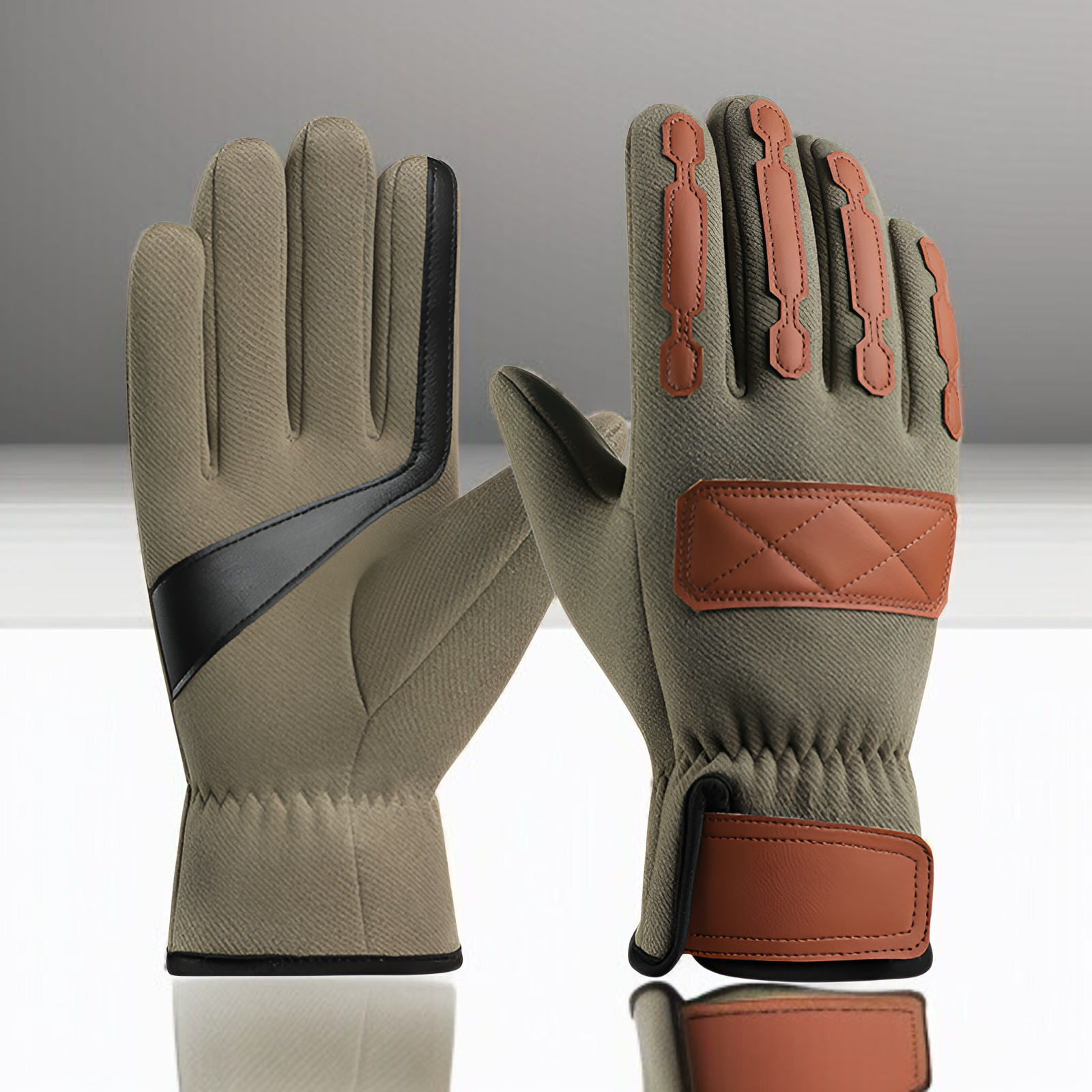 Men's autumn and winter velvet warm riding gloves