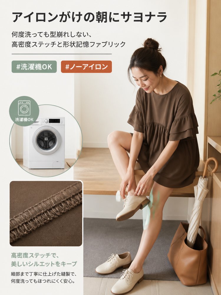 フレアスリーブワンピース