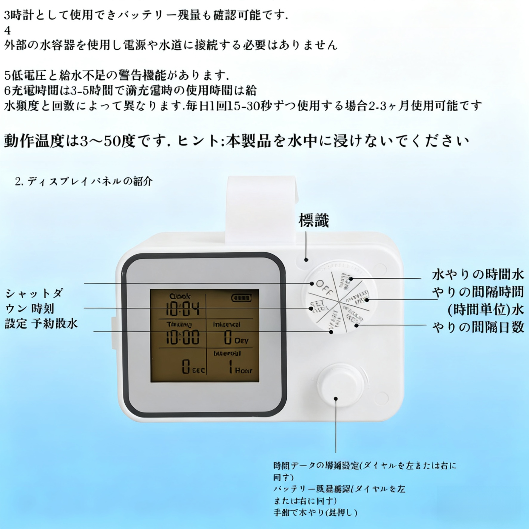 全画面自動散水器 タイマー付きスマート潅水装置