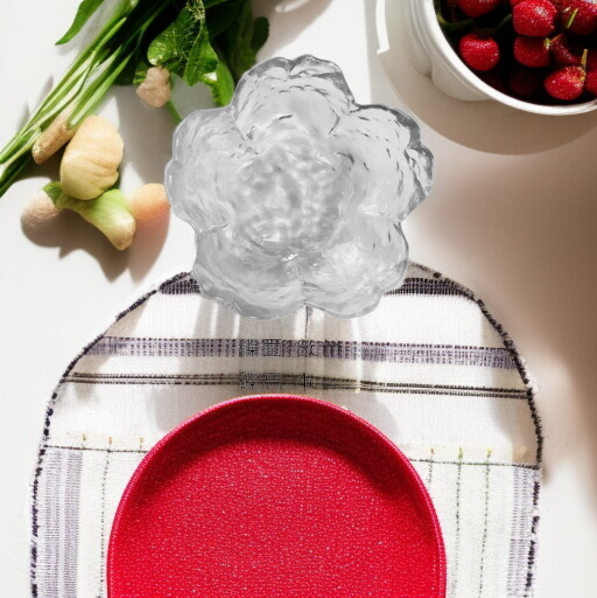 과일 플레이팅에 적합한 금테 유리 접시