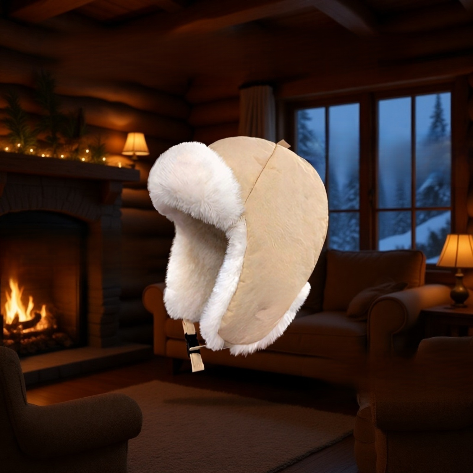 Gorro térmico de esquí y vuelo para mujer, a prueba de viento, forro polar, orejeras