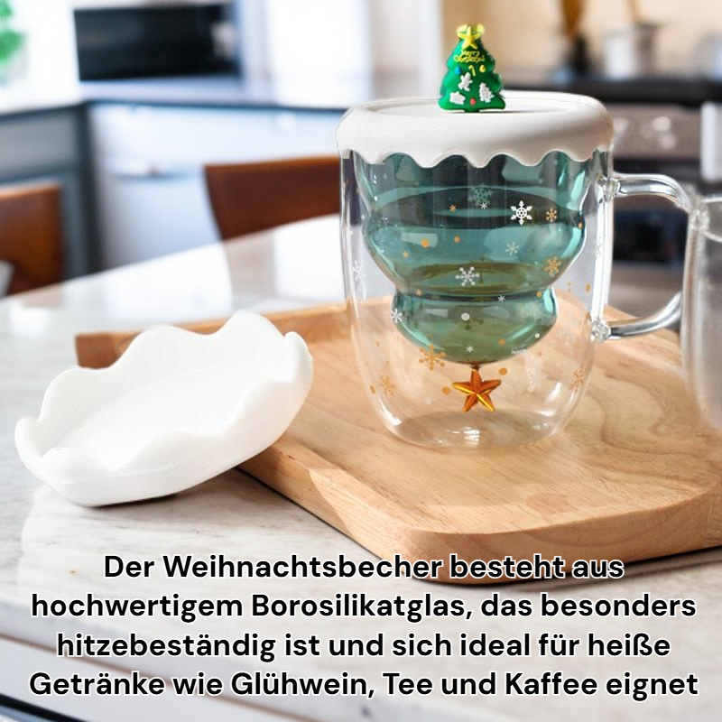 Hitzebeständiger Weihnachtsbecher aus Borosilikatglas