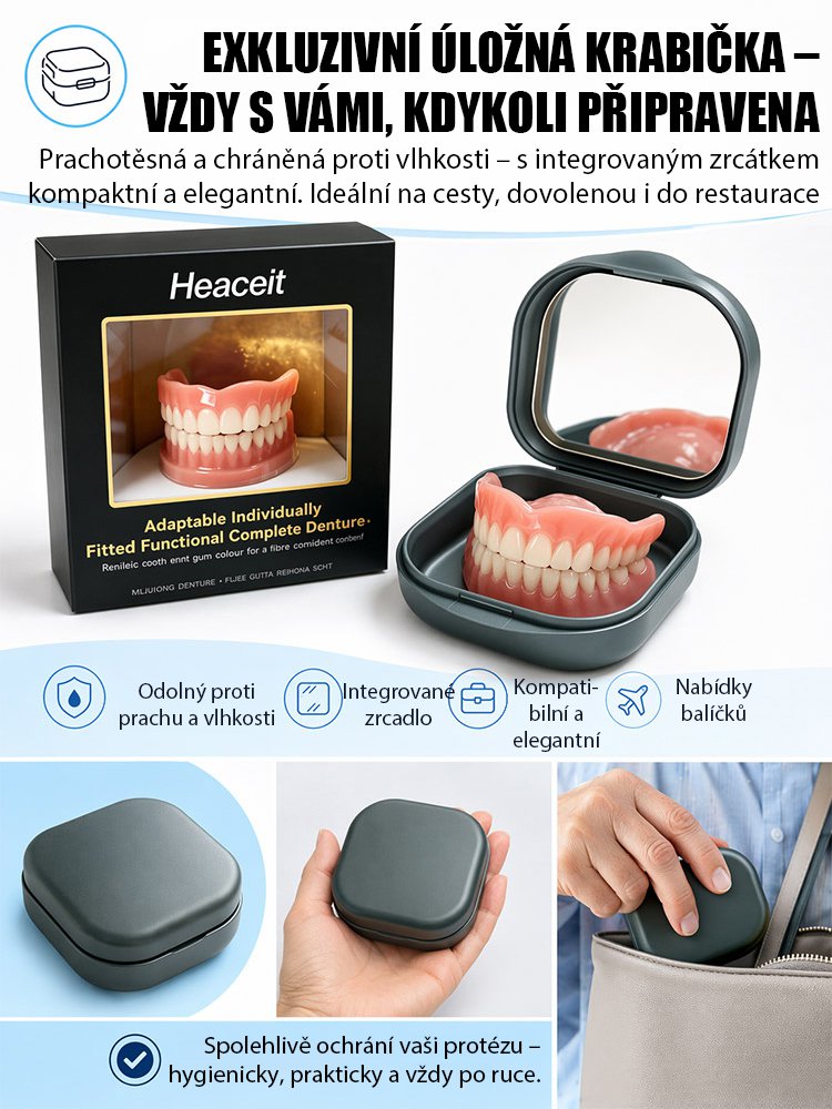Přenosná krabička na náhradní zubní protézy