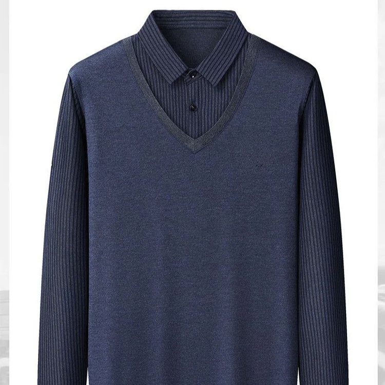 남성용 레이어드 니트 셔츠